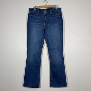 Jen 7 Seven7 Slim Bootcut Jeans Womens 16 Mid Rise Dark Denim Stretchy Trouser